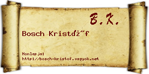 Bosch Kristóf névjegykártya