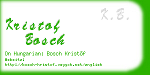 kristof bosch business card